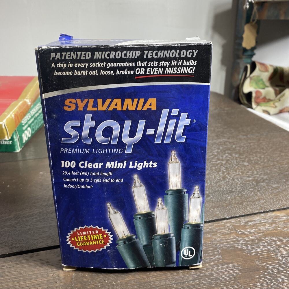 100 Count Sylvania Stay-Lit Premium Lighting White Mini Lights